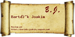 Barták Joakim névjegykártya